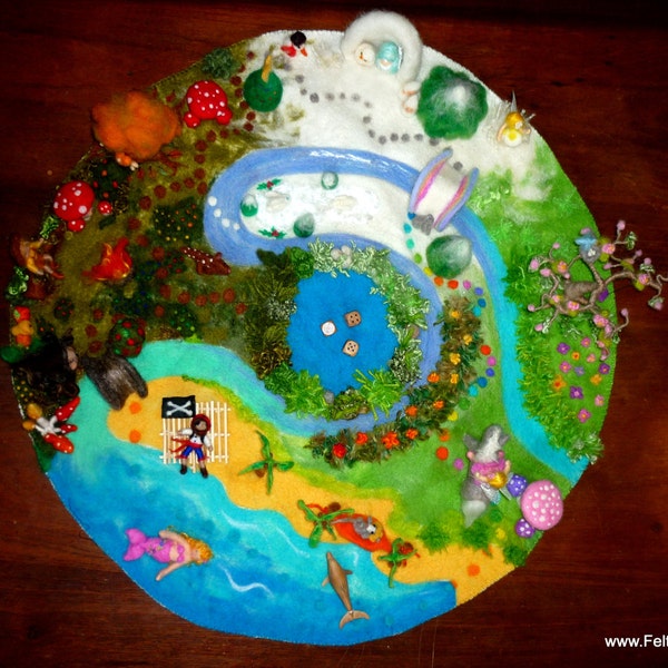 Super Deluxe 4 Seasons Play-Scape©.Waldorf Inspired Game designed for 4 Players All natural materials Size 70cmx70cm.