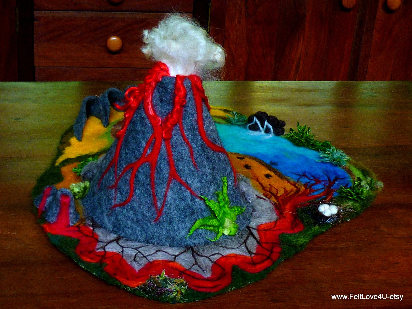 Dinosaur Volcanic Landscape size 60cmx40cm. Dinosaurs not Etsy