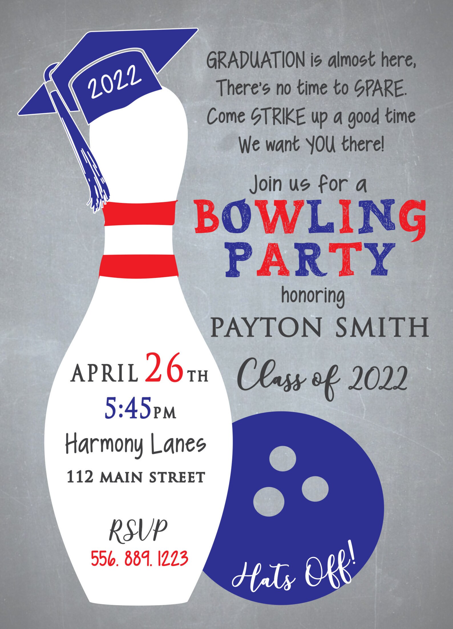 Bowling Party Graduation Invitation Senior Bowling Party - Etsy