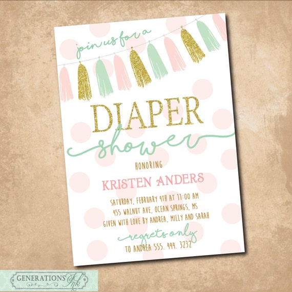 Diaper Shower Invitation/DIGITAL FILE 