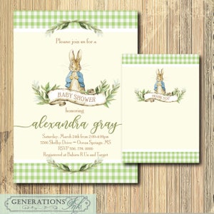 Vintage Peter Rabbit Baby Shower Invito stampabile, Beatrix Potter, Boy Baby Shower, Girl Baby Shower / File digitale / Dicitura può essere modificato