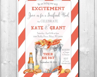 Seafood Boil Wedding Shower Invitation printable/Couples Shower, Crawfish Boil, Shrimp Boil, Low Country Boil/Wording can be changed