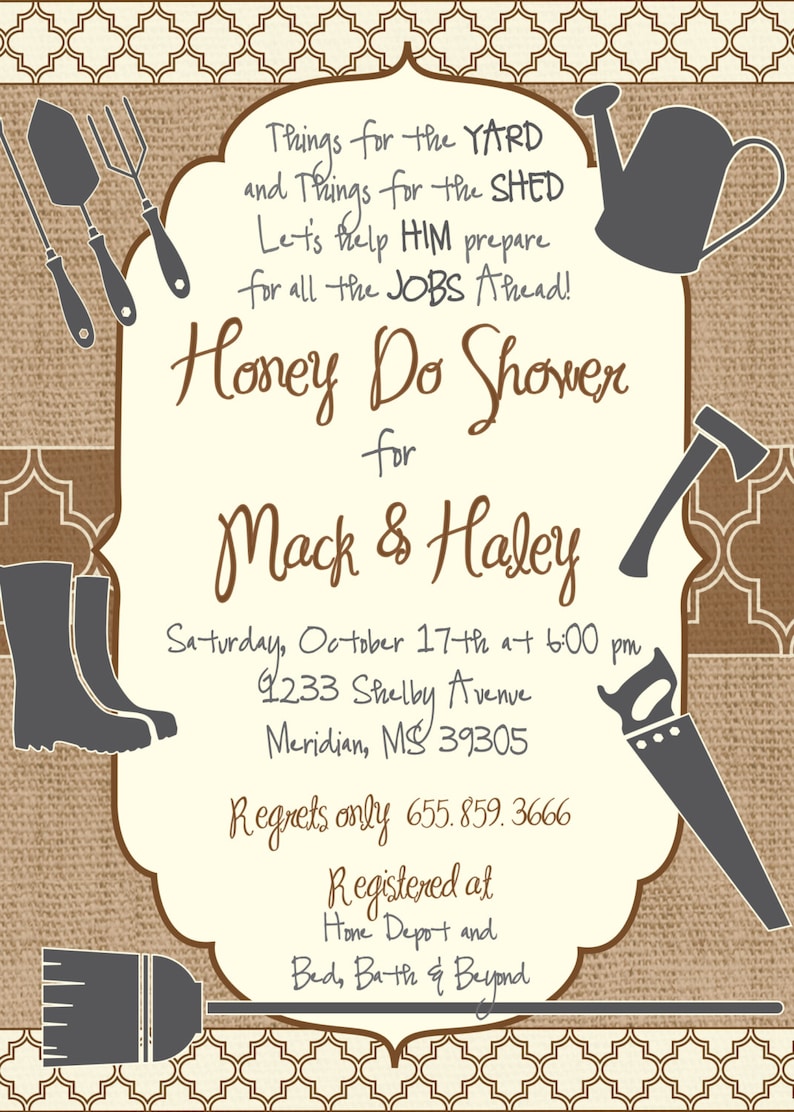 HONEY DO Shower Invitation Printable/digital File/his and Hers Etsy UK