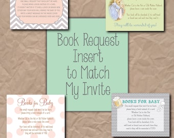 Tarjeta de solicitud de libros para baby shower (archivo digital)