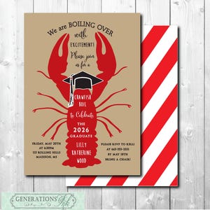 Graduation Crawfish Boil Invitation, Class of 2026 Party (Digital Download)