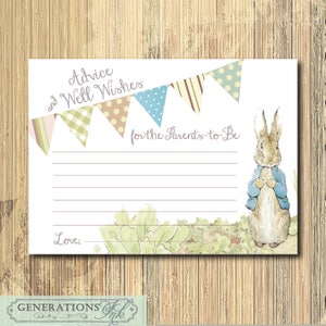 SOFORTIGER DOWNLOAD, Peter Rabbit Rat wünscht Karte, bedruckbar, Beatrix Potter, Vintage Peter Rabbit, Rat Karte, Babyparty