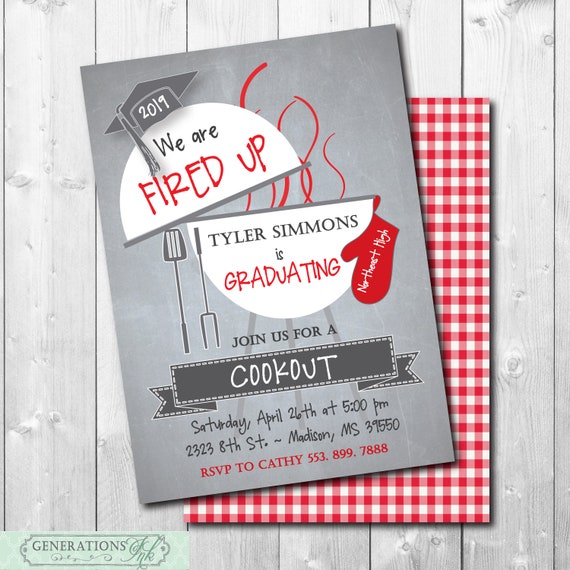 graduation party cookout invitation printable digital etsy cookout invitation