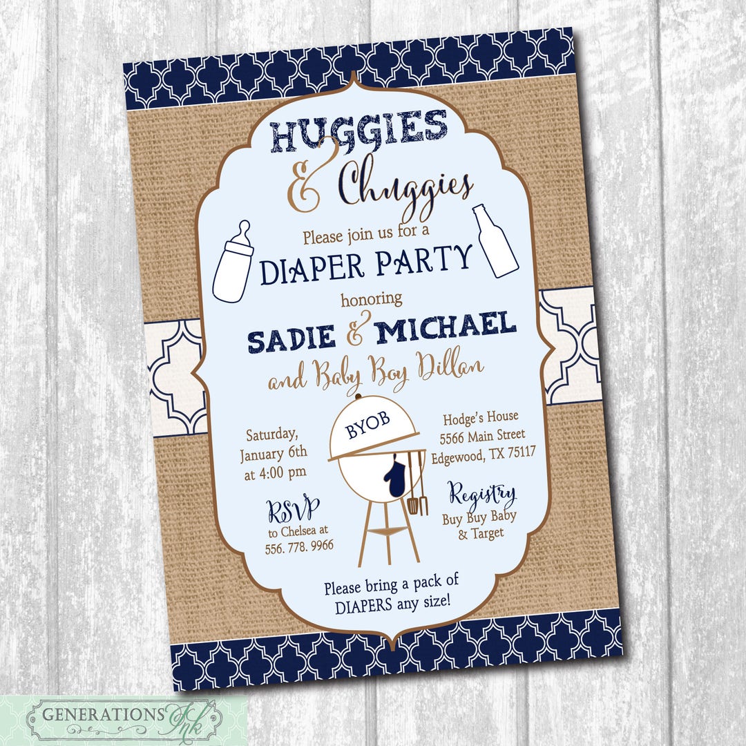 Diaper Baby Shower Invitation Printable/digital File/couples Etsy