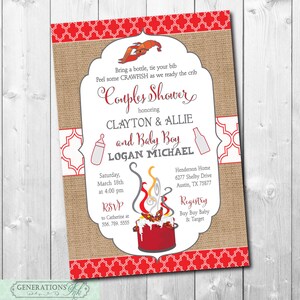 Crawfish Boil and Couples Baby Shower Invitation/DIGITAL FILE/printable/wording can be changed