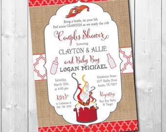 Crawfish Boil and Couples Baby Shower Invitation/DIGITAL FILE/printable/wording can be changed