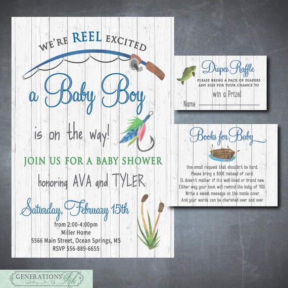 Fishing Baby Shower Invitation, Fishing Themed, Boy Baby Shower, Book  Request, Diaper Raffle, DIGITAL OR PRINTED -  Israel