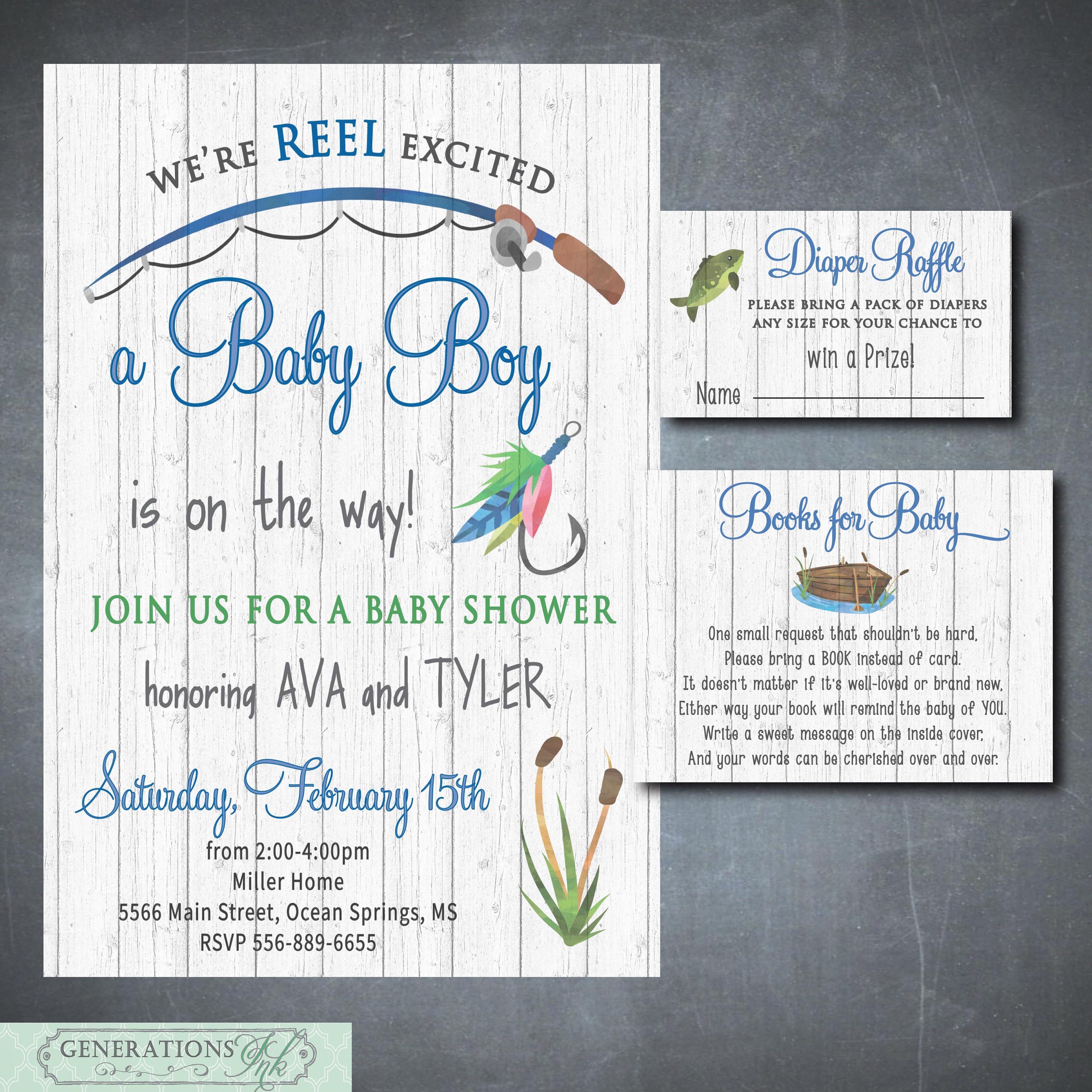 Fishing Baby Shower Invitation -  Canada