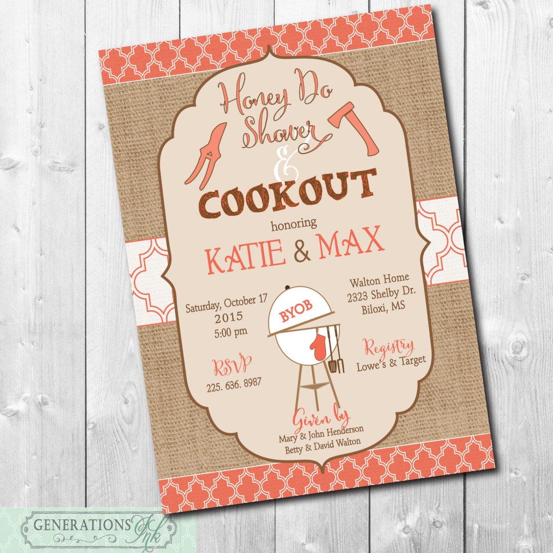 Honey Do Shower Invitation, His and Hers Shower, Fall, Tool and Gadget