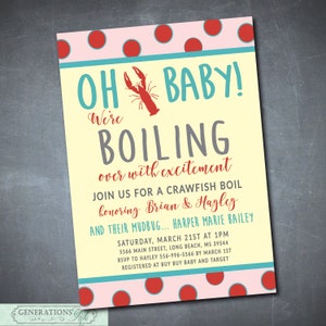 Crawfish Boil Baby Shower Invitation printable/Digital File/couples shower, baby shower, diaper shower, baby boil/Wording can be changed