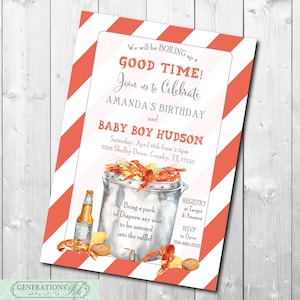 Crawfish Boil Baby Shower Invitation, Crawfish Boil Birthday Invitation, Birthday and Baby Shower, Couples Crawfish Boil, Digital or Printed