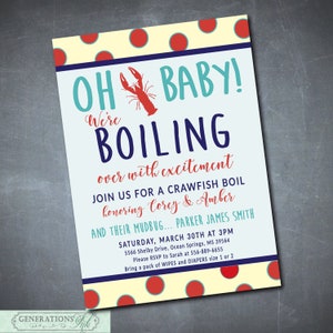Crawfish Boil Baby Shower Invitation printable/Digital File/couples shower, baby shower, diaper shower, baby boil/Wording can be changed