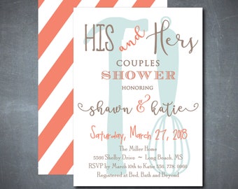 His and Hers Couples Shower Invitation, Tool & Gadget Theme (Digital File)