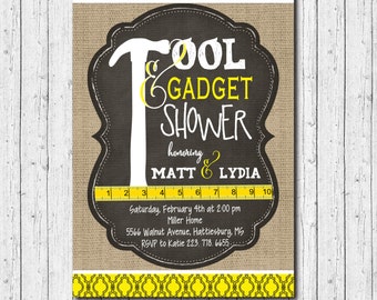 Tool and Gadget Shower Invitation, Honey Do Shower, Groom Shower, Couples Shower, Wedding Shower, Tool and Garden, Digital or Printed