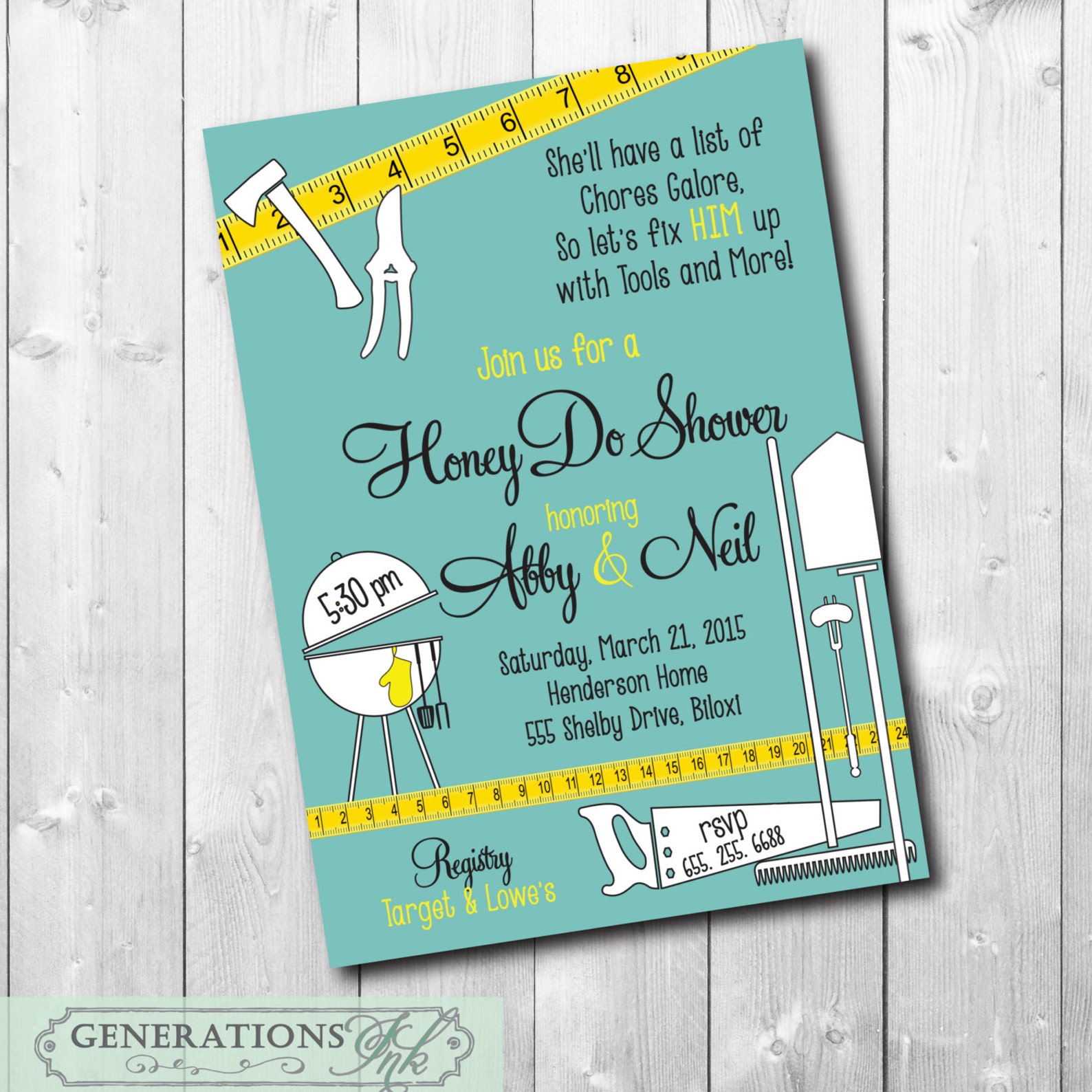 Honey Do Shower Invitation Printable/digital File/tool Shower Etsy