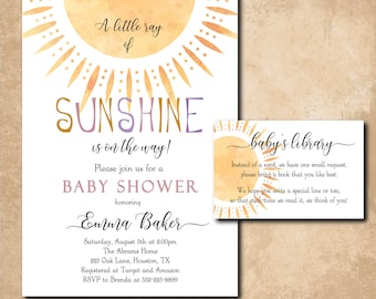 Faire-part de baby shower Boho Sunshine, livre carte (numérique)