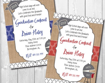 Graduation Party Cookout Einladung, Graduation Party, Graduation Cookout, Senior party, Class of 2024, DIGITAL or PRINTED