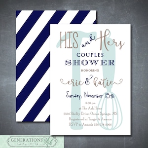 His and Hers Couples Shower Invitation, His and Hers Invitation, Tool and Gadget Shower, Couples Wedding Shower/printable/Digital File