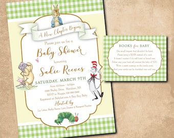 Storybook Baby Shower Invitation, Book Theme Baby Shower, Book Request, Classic Storybooks, Classic Children's Books, Digital or Printed