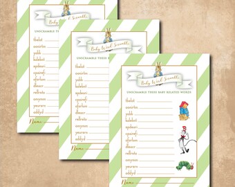 Storybook Baby Shower Word Scramble Game (Digital Download)