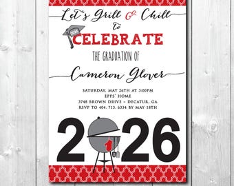 Graduation Cookout Invitation, Class of 2026 Party, Grill & Chill (Digital Download)