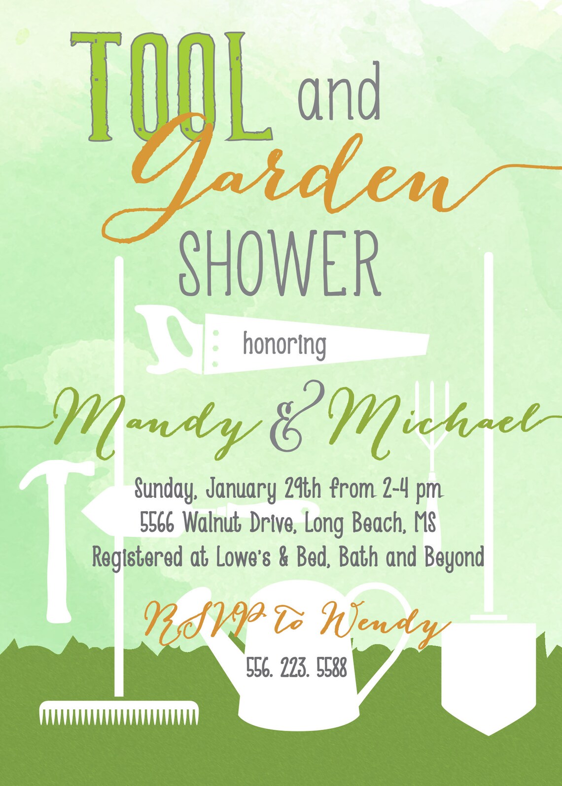 Tool and Garden Shower Invitation Honey Do Shower Invitation Etsy