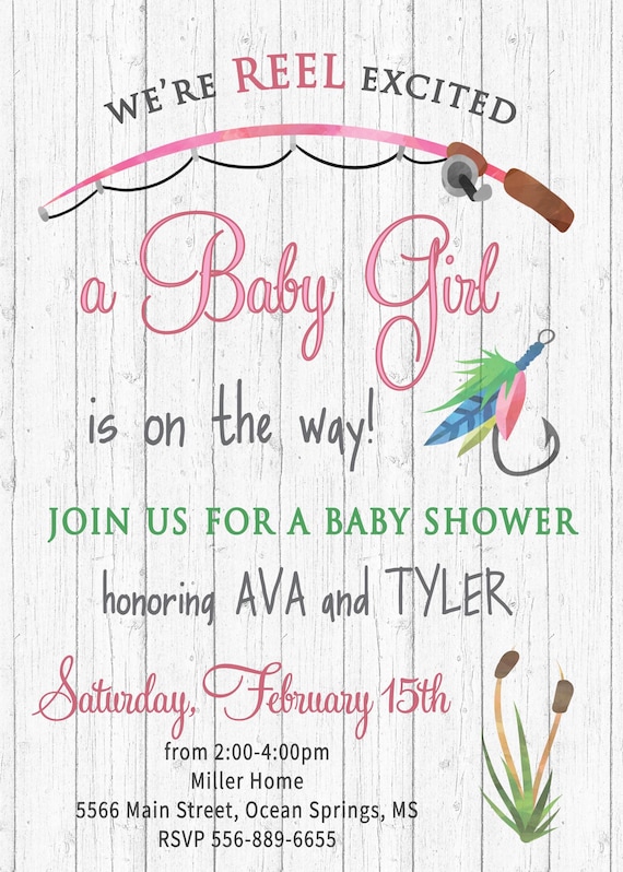 Fishing Baby Shower Invitation, Fishing Themed, Boy Girl Shower, Book  Request, Diaper Raffle, DIGITAL OR PRINTED