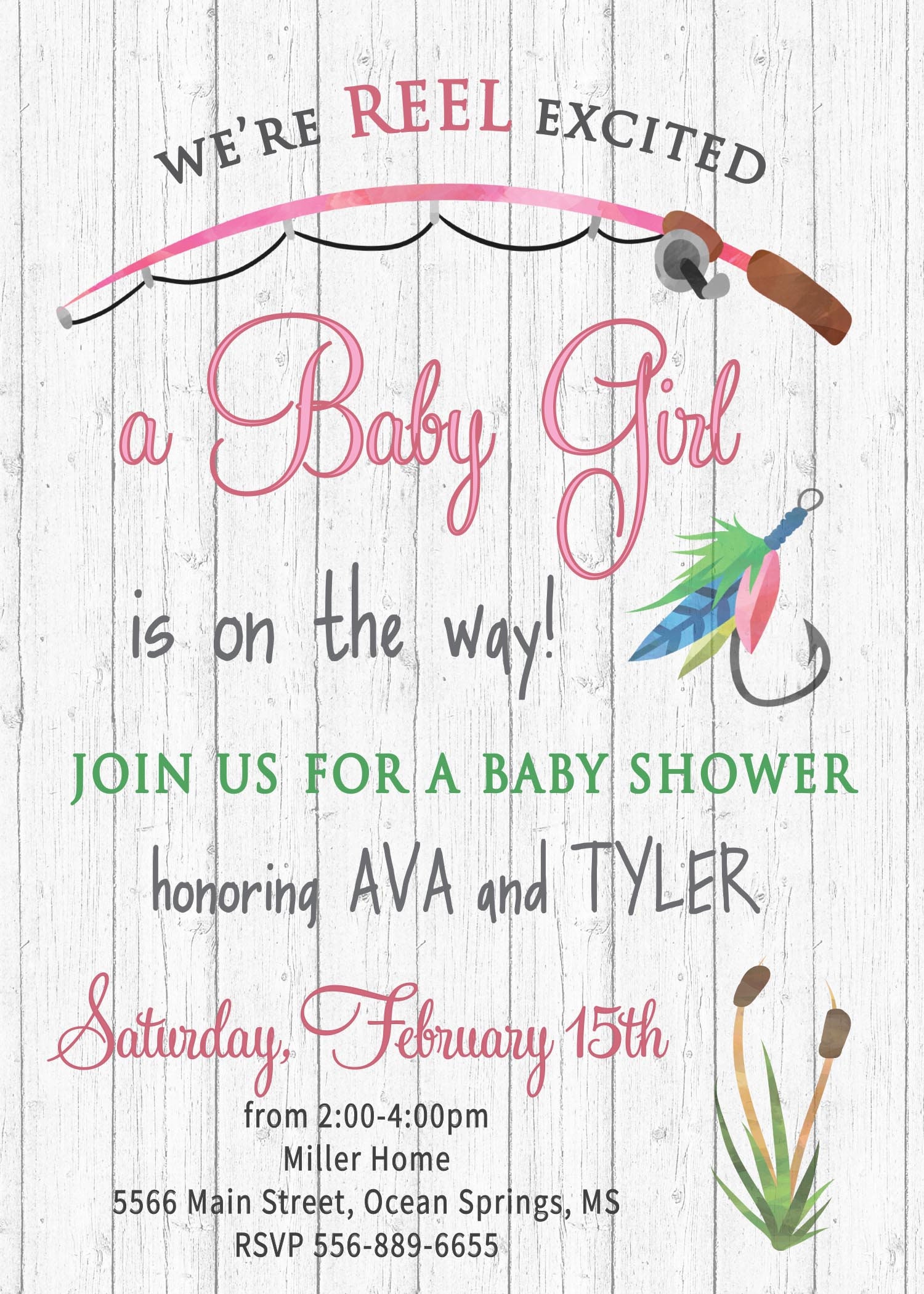 Fishing Baby Shower Invitation, Fishing Themed, Boy Girl Shower, Book  Request, Diaper Raffle, DIGITAL OR PRINTED