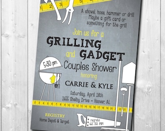 Grilling and Gadget Shower Invitation/Honey Do Shower Invitation/printable,digital,tool shower, garden, handyman/wording can be changed