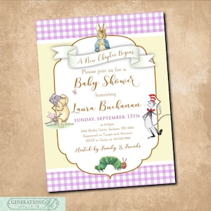 storybook themed baby shower invitations