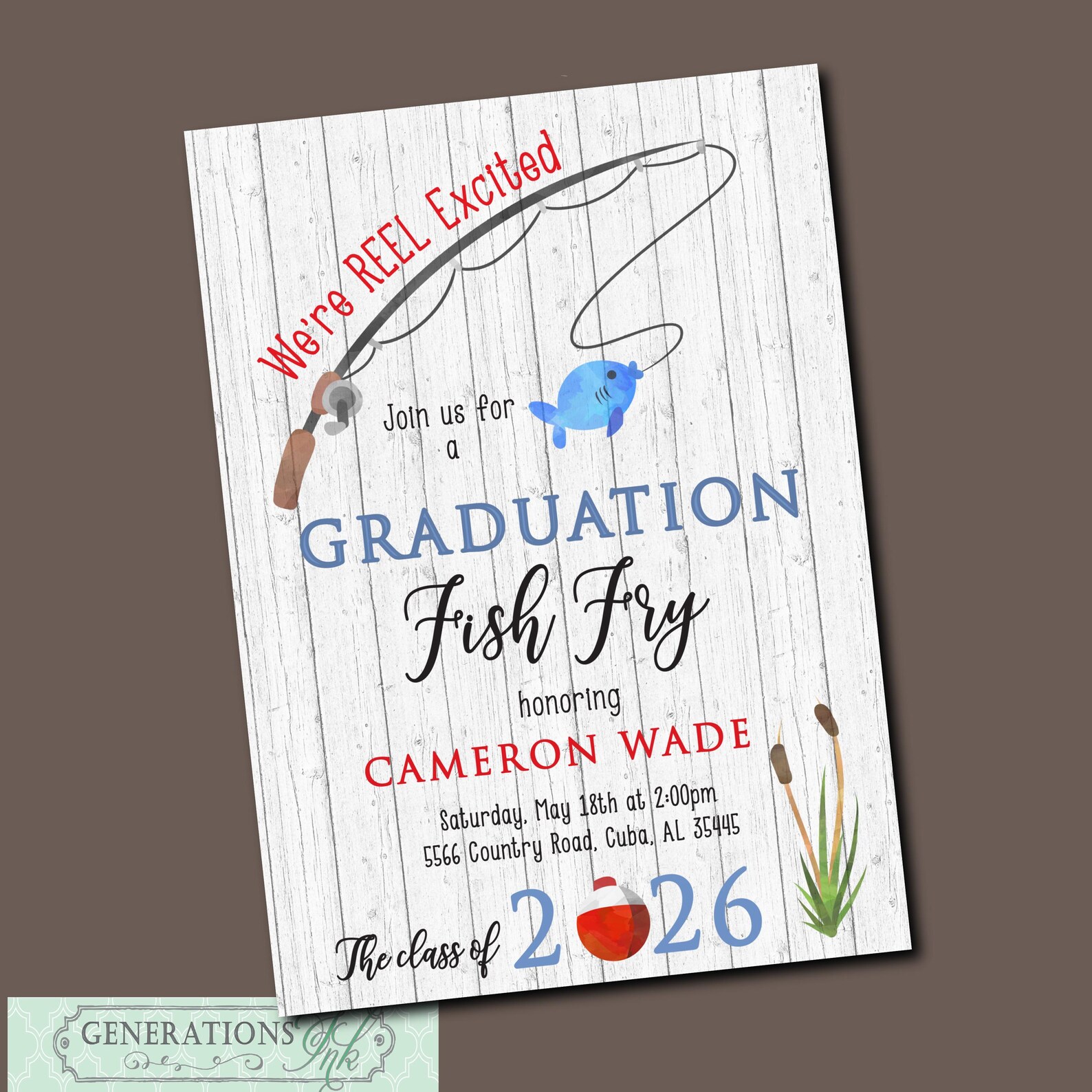 Graduation Fish Fry Invitation, Class of 2026 (digital Download) - Etsy