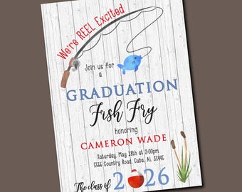 Graduation Fish Fry Invitation, Class of 2026 (Digital Download)