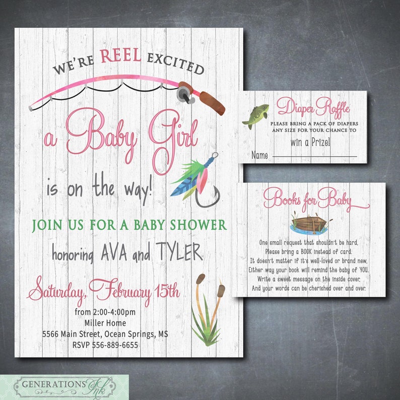 Fishing Baby Shower Invitation Fishing Themed Boy Girl | Etsy