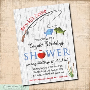 Fishing Wedding Shower Invitation, Fish Fry Invitation, Fishing Couples Shower, DIGITAL OR PRINTED