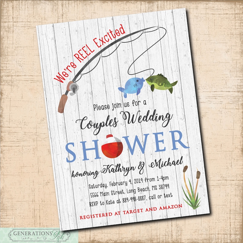 Fishing Wedding Shower Invitation Fish Fry Invitation Etsy