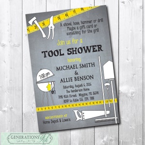 Tool Shower Invitation printable/tool and gadget, handyman, honey do shower, tool and garden, tool party/Digital File/wording can be changed