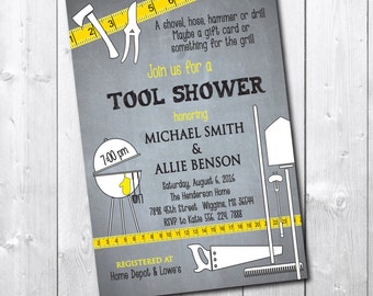 Tool Shower Invitation printable/tool and gadget, handyman, honey do shower, tool and garden, tool party/Digital File/wording can be changed