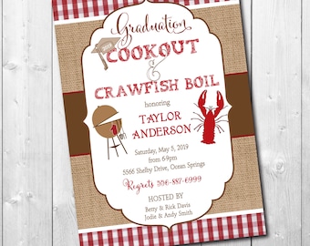 Graduation Party Invitation, Graduation Cookout, Crawfish Boil, Senior Party, Class of 2022, Graduation Crawfish Boil, DIGITAL or PRINTED