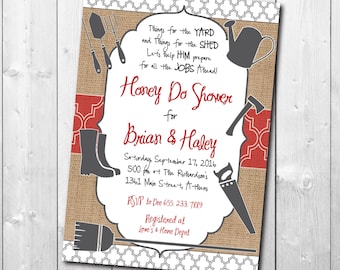 Honey Do Shower Invitation, Tools and Gadgets (Digital File)