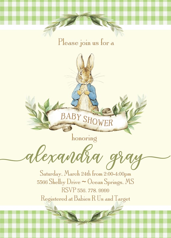 Peter Rabbit Baby Shower Invitation for Twins, Twin Shower Invitation, Boy  and Girl Twins, Watercolor, Vintage Peter Rabbit, Beatrix Potter