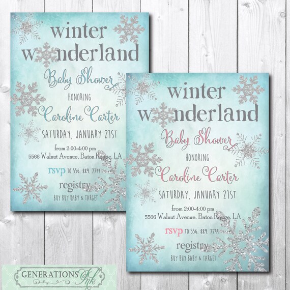 winter wonderland baby shower invitation printable winter baby etsy winter wonderland invitation wording