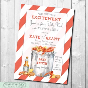 Crawfish Boil Baby Shower Invitation printable/Digital File/couples shower, crawfish baby shower, couples crawfish/Wording can be changed