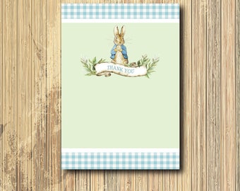 Peter Rabbit Thank You Note, Vintage Beatrix Potter (4x6 Printable)
