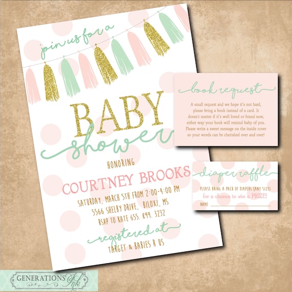 baby shower invitations with diaper raffle