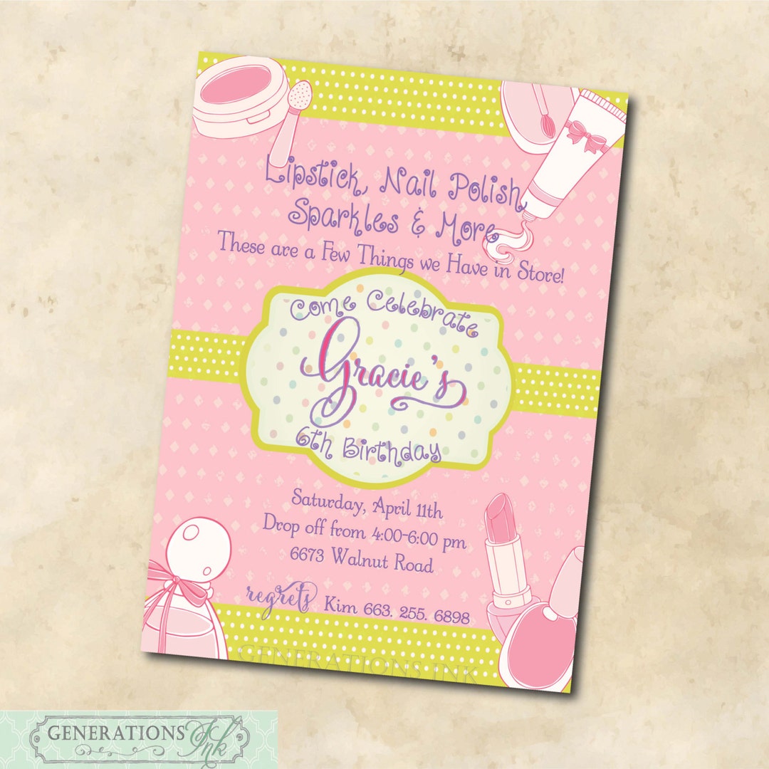 Glamour Birthday Party Invitation Printable/digital File/salon Birthday