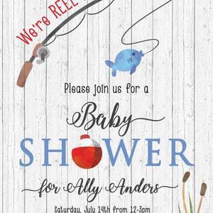 Fishing Baby Shower Invitation, Fish Theme, Fishing Themed, Boy Baby ...